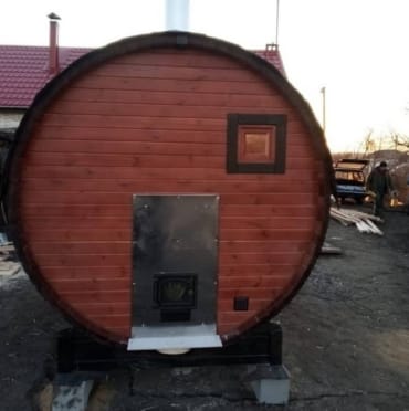 Монтаж бани-бочки №411 от 21.04.2021 в Архангельске